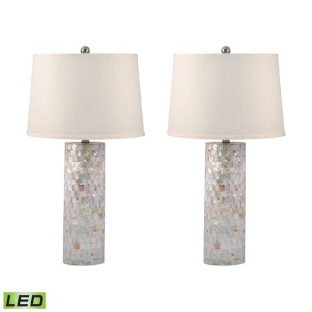 ELK HOME Mother of Pearl 28'' High 2-Light Table Lamp - Natural 812/S2-LED